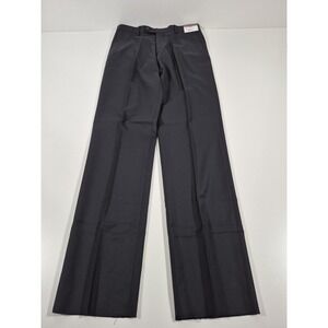 Prontomoda Dress Pants Mens 32x36 Black Super 140s Wool Flat Front Unhemmed NWT